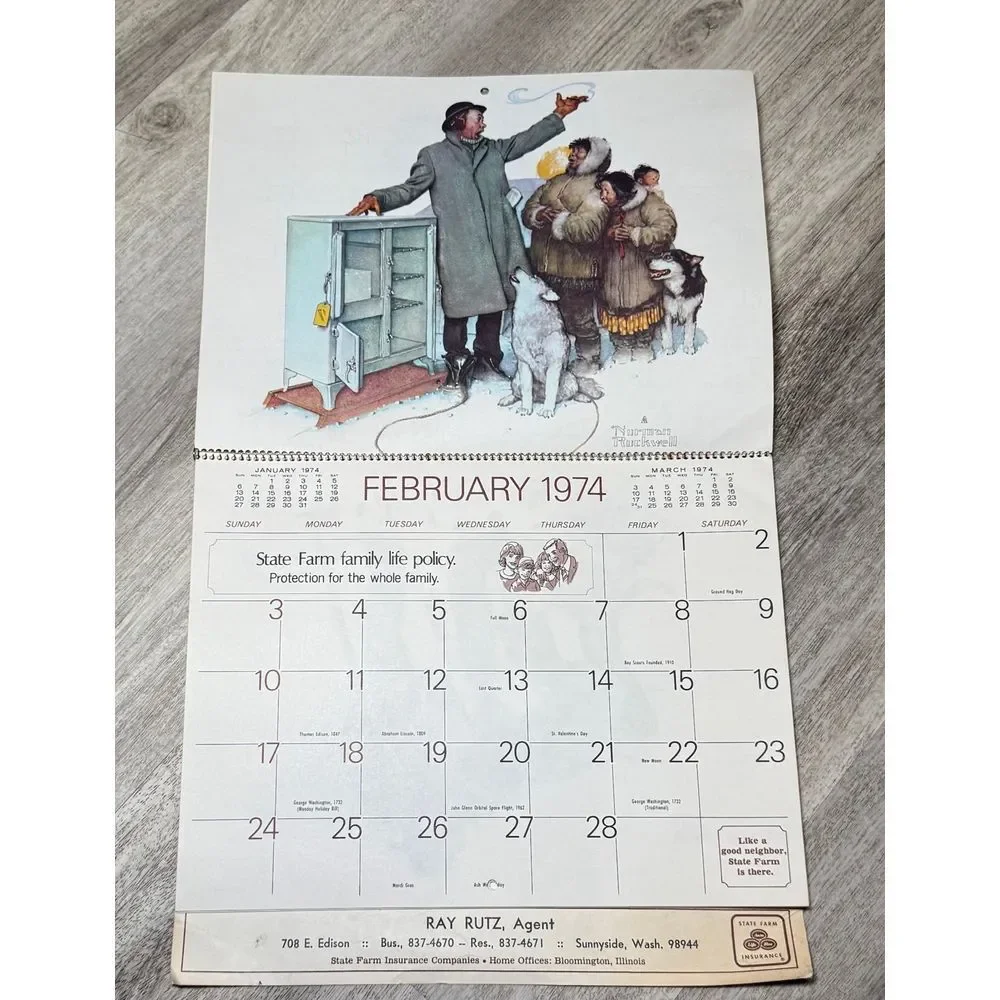 Vintage‎ Norman Rockwell 1974 appointment calendar.